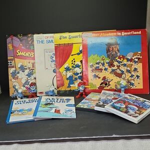 Smurf Bundle..3 Dvd's, 2 Books, 5 Figures 4 Albums